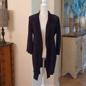 CITRON Santa Monica Black Silk Blend Open Cardigan Size Large